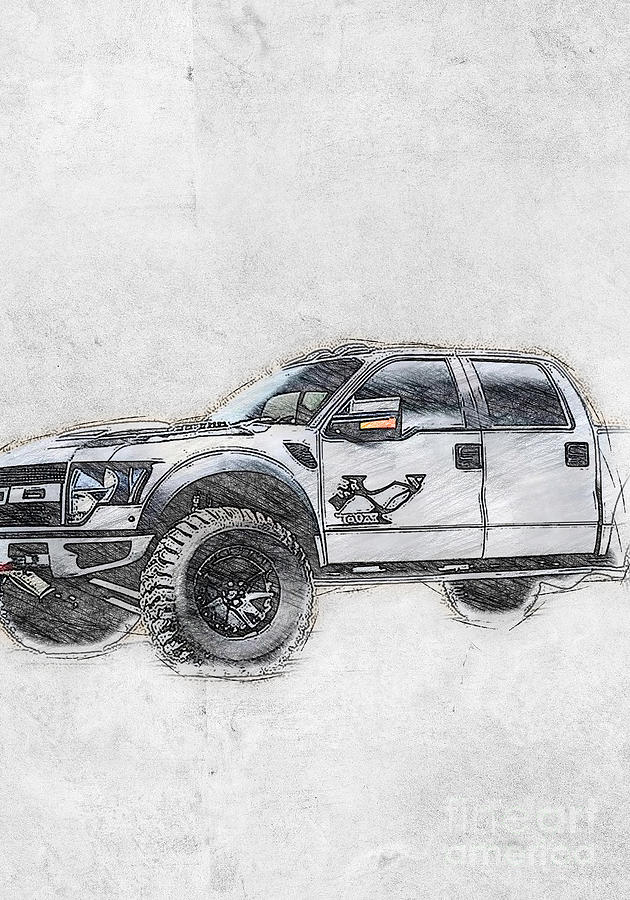 Hennessey Velociraptor 6x6 Ford Raptor Pickup Black Mixed Media by Ola ...