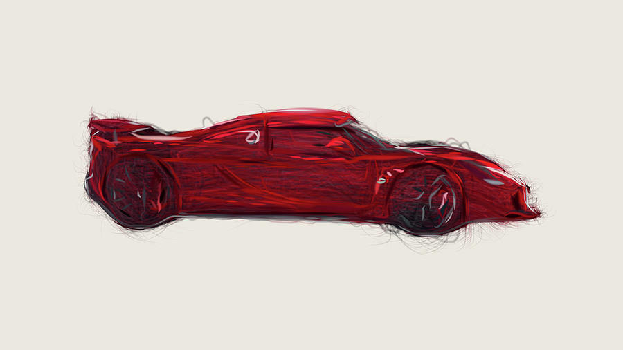 hennessey venom gt car drawing digital art by carstoon concept