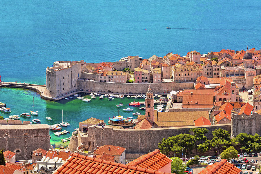 Historic town of Dubrovnik panoramic view #3 Photograph by Brch Photography