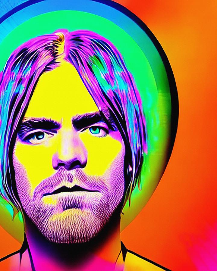 Hologram Of Kurt Cobain Floating In Space A Vibrant Digital ...