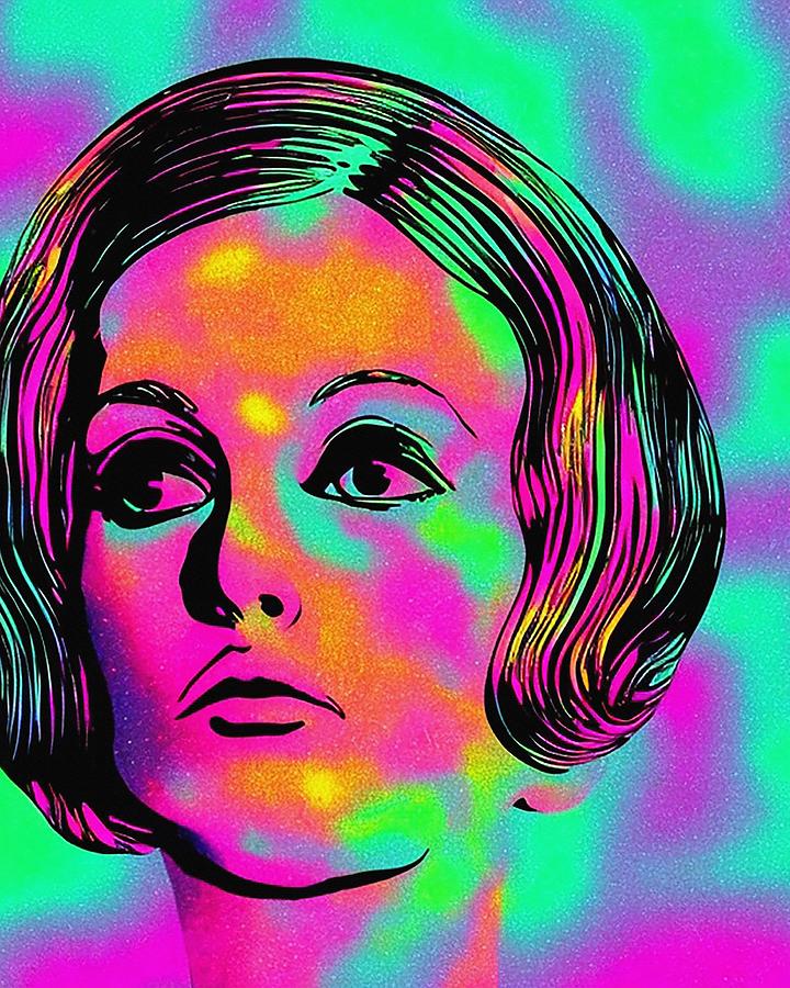 Hologram Of Sixties Sixties Sixties Twiggy Floating In Space A Vibrant ...