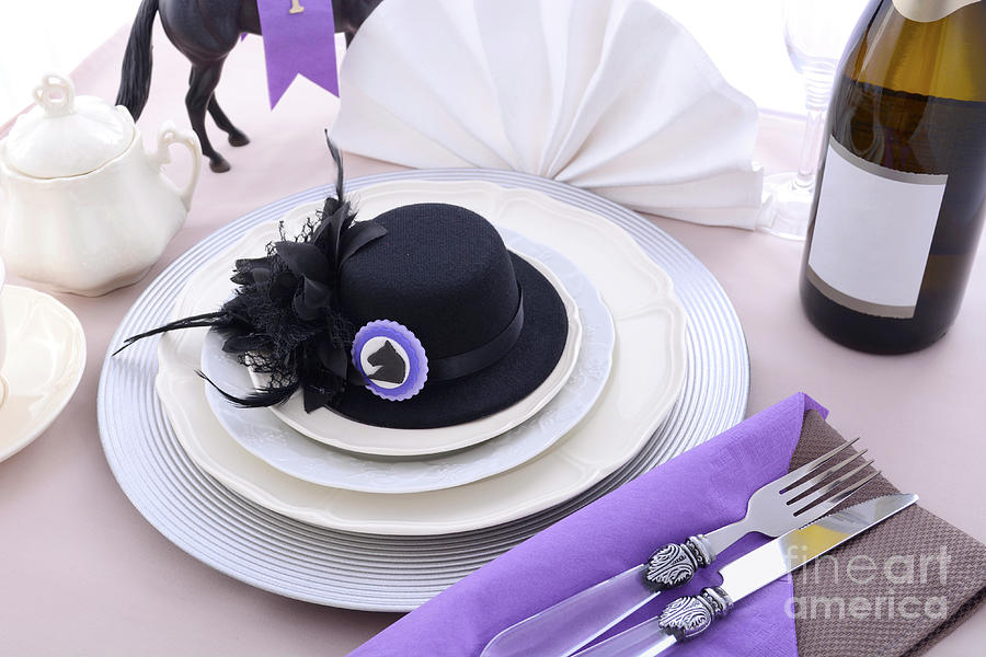 Horse Race Day Ladies Luncheon table setting.  #3 Photograph by Milleflore Images