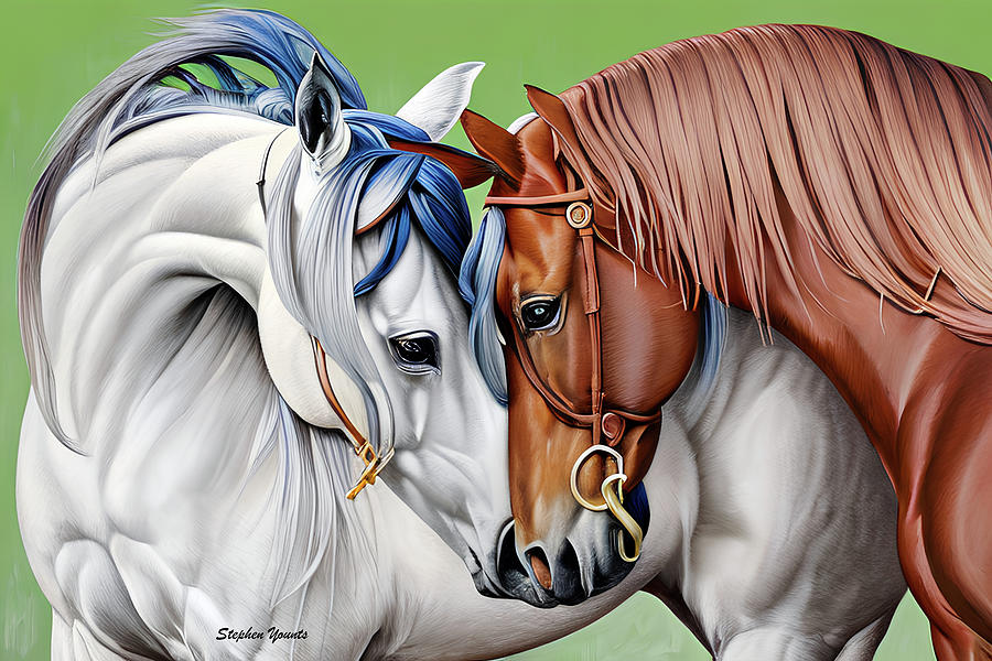Horses #3 Digital Art by Stephen Younts