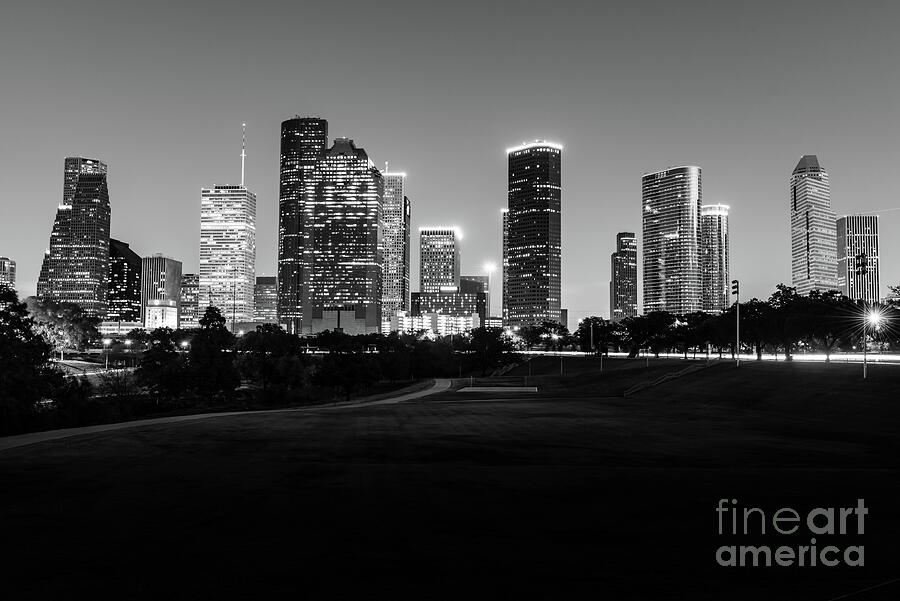 Houston Skyline In Black And White Photograph By Bee Creek Photography ...