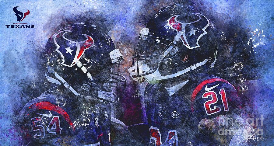 Houston Texas Nfl American Football Team, Houston Texas Player,sports Posters For Sports Fans Drawing