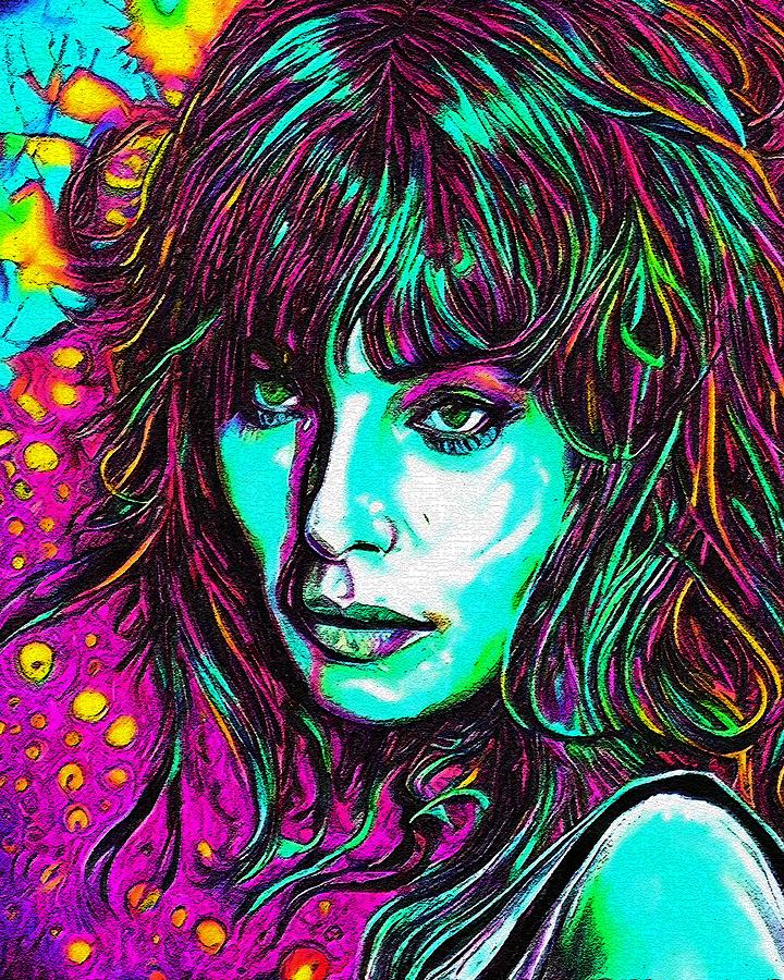 Hypnotic Illustration Of Jane Birkin Digital Art by Edgar Dorice - Pixels