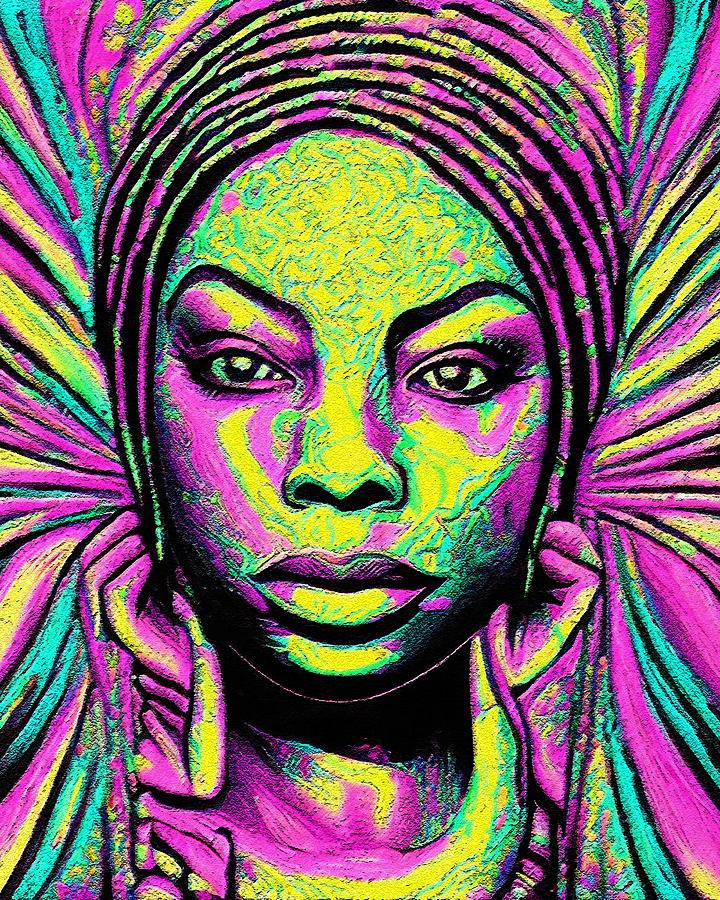 Hypnotic Illustration Of Nina Simone Digital Art by Edgar Dorice - Fine ...