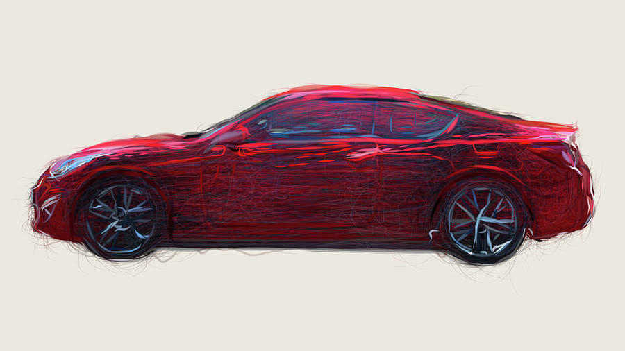 Hyundai Genesis Coupe Car Drawing #3 Digital Art by CarsToon Concept