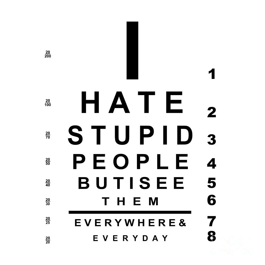 I hate stupid people eye chart Digital Art by Bigalbaloo Stock - Fine ...