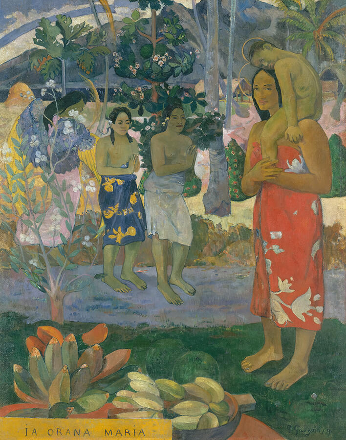 Paul Gauguin Painting - Ia Orana Maria by Paul Gauguin by Mango Art