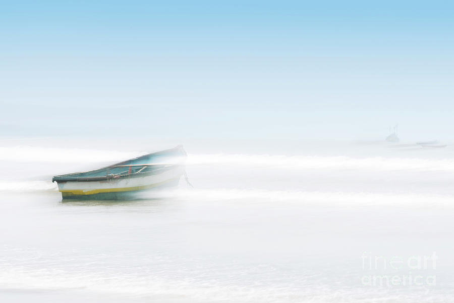 Impressionist image of boat riding waves #3 Photograph by Kiran Joshi