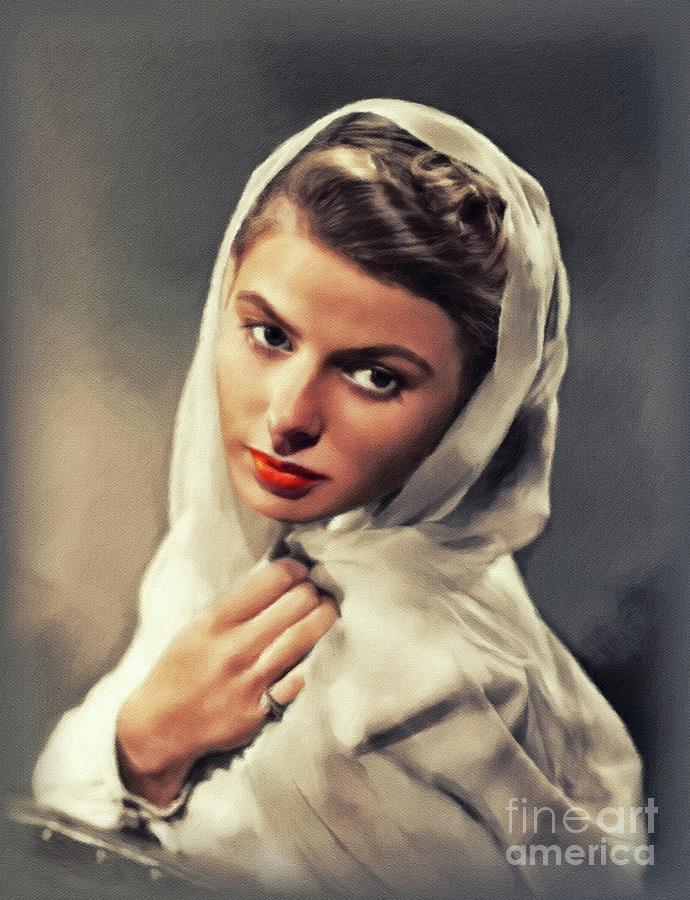 Ingrid Bergman, Vintage Actress Painting