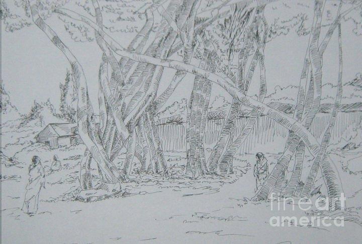 Ink Drawing Painting by Jayanth Kumar | Fine Art America