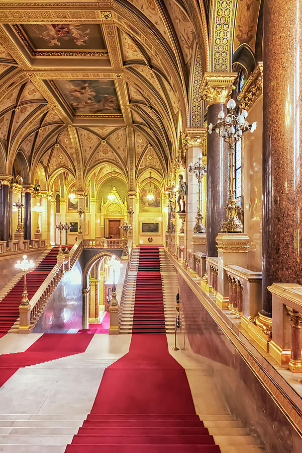Architecture Photograph - Inside the Hungarian Parliament  #3 by Manjik Pictures