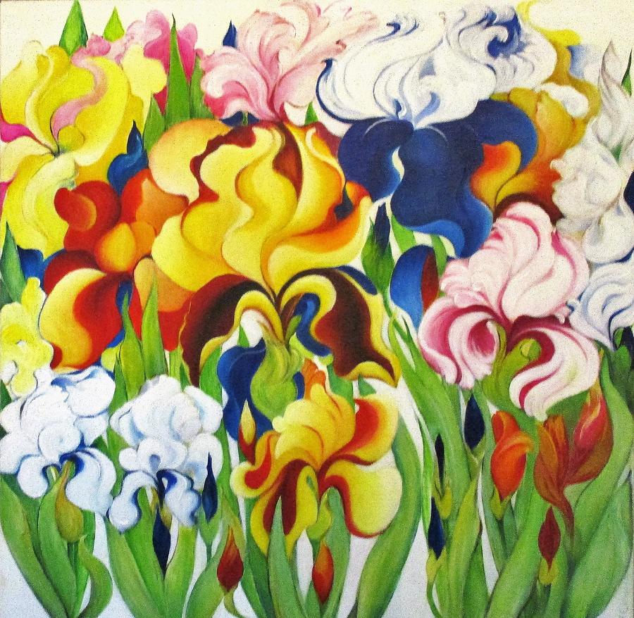 Irises #3 Painting by Barbara Anna Cichocka