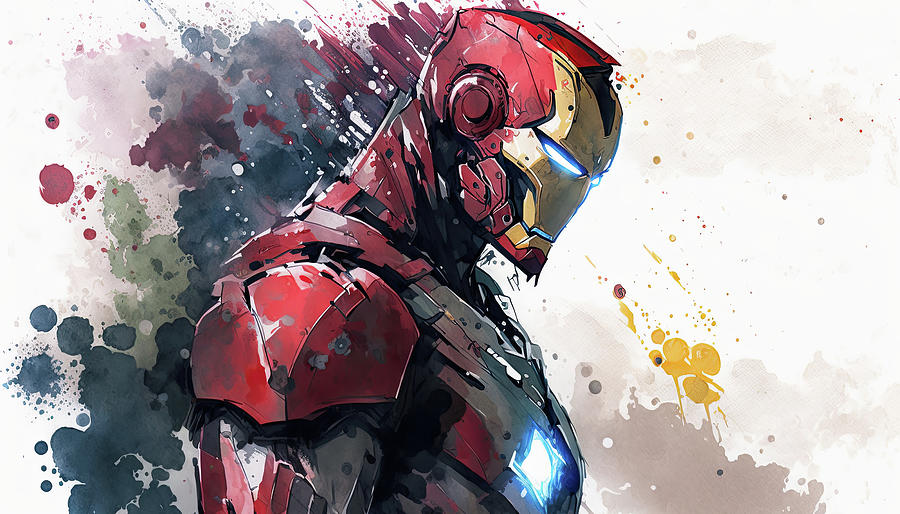 Iron Man armour concept art watercolour painting style image Photograph ...