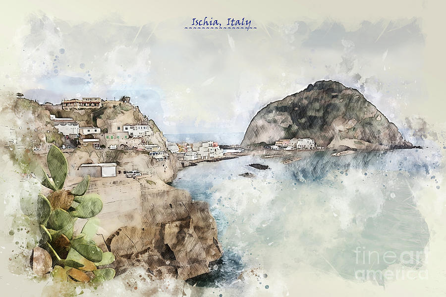 Italy sketch #3 Digital Art by Ariadna De Raadt