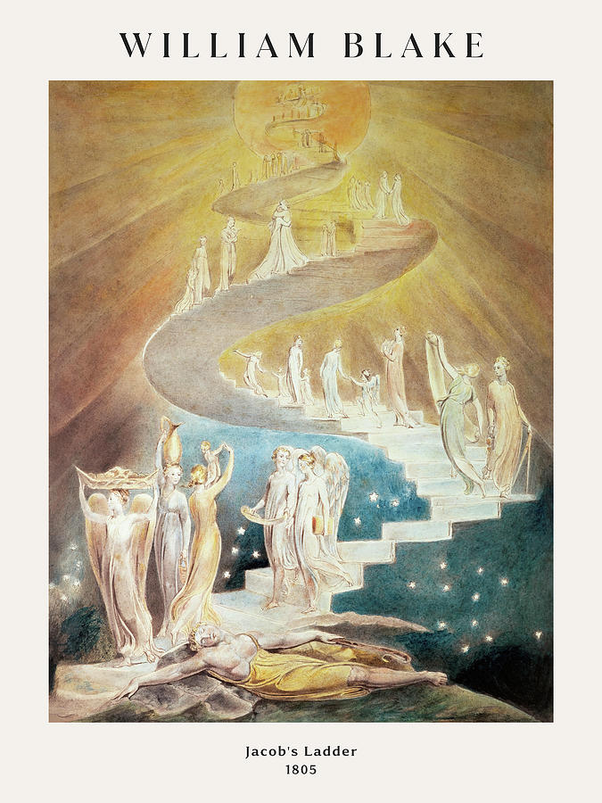 Jacob's Ladder Painting by William Blake - Fine Art America