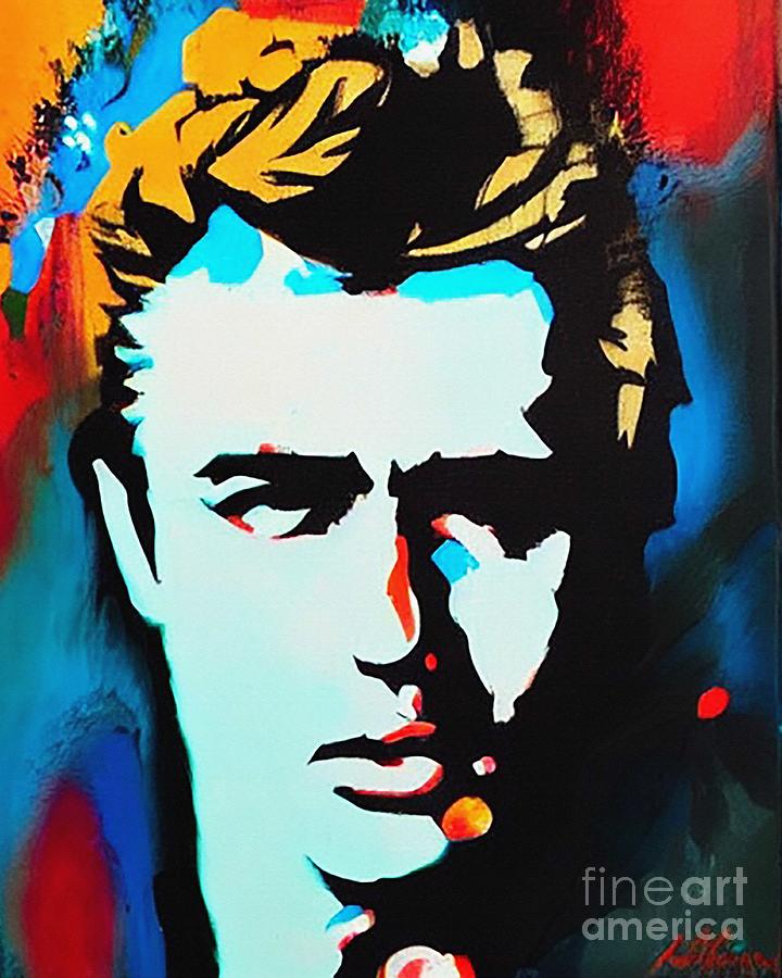 James Dean Abstract Art Mixed Media by Lisa Von - Fine Art America