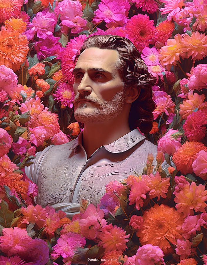 Joaquin  Phoenix  As  Handsome  Head  Of  Statue  By Asar Studios Painting