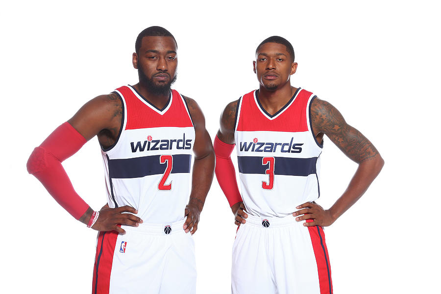 John Wall and Bradley Beal Photograph by Ned Dishman