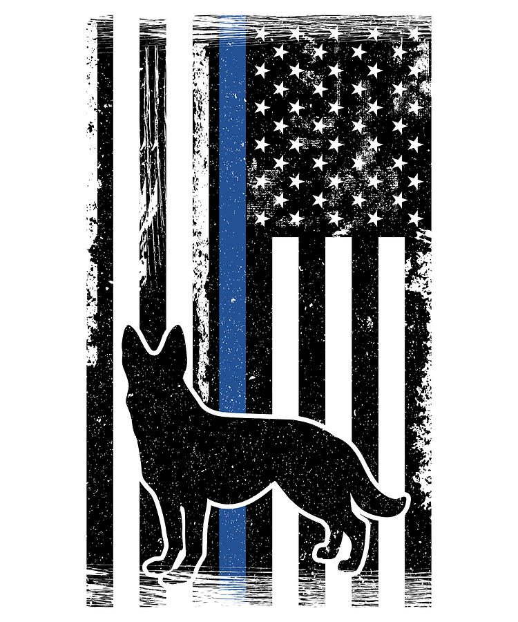 K9 Police Officer Thin Blue Line German Shepherd K 9 Gift Law ...