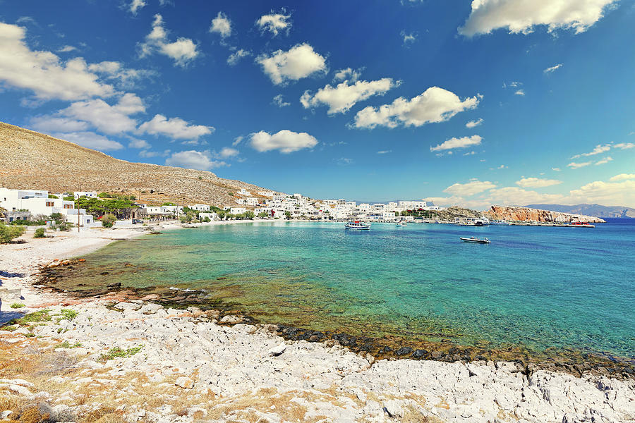 Karavostasis port and Chochlidia beach in Folegandros, Greece #3 Photograph by Constantinos Iliopoulos