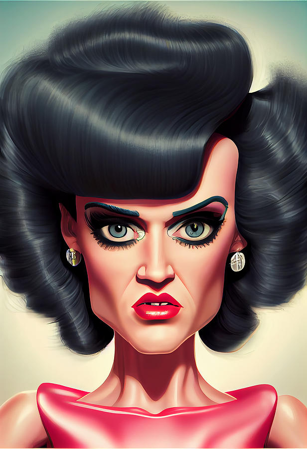 Katy Perry Caricature #3 Mixed Media by Stephen Smith Galleries - Pixels