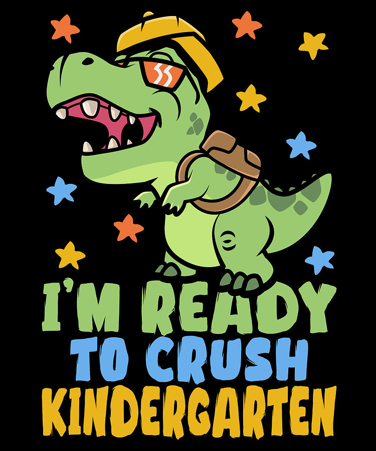 T Rex Digital Art - Kindergarten Education Kids Dinosaur Lover T-Rex #3 by Toms Tee Store
