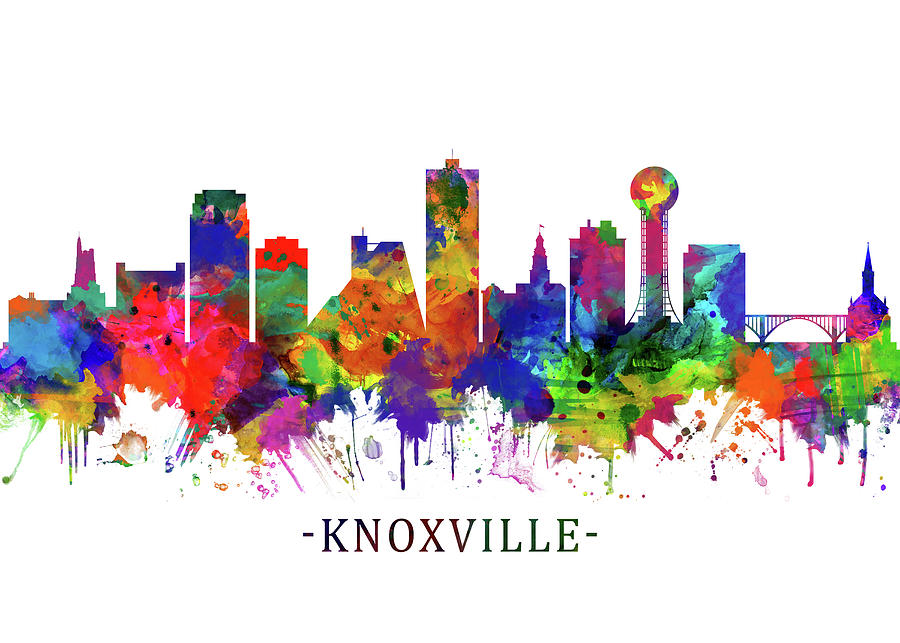 Knoxville Tennessee Skyline Mixed Media by NextWay Art - Fine Art America