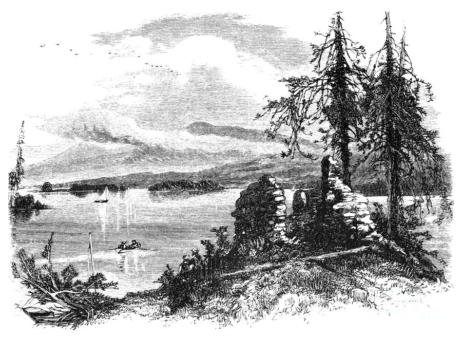 Lake George, New York, 1874 #3 Drawing by Harry Fenn