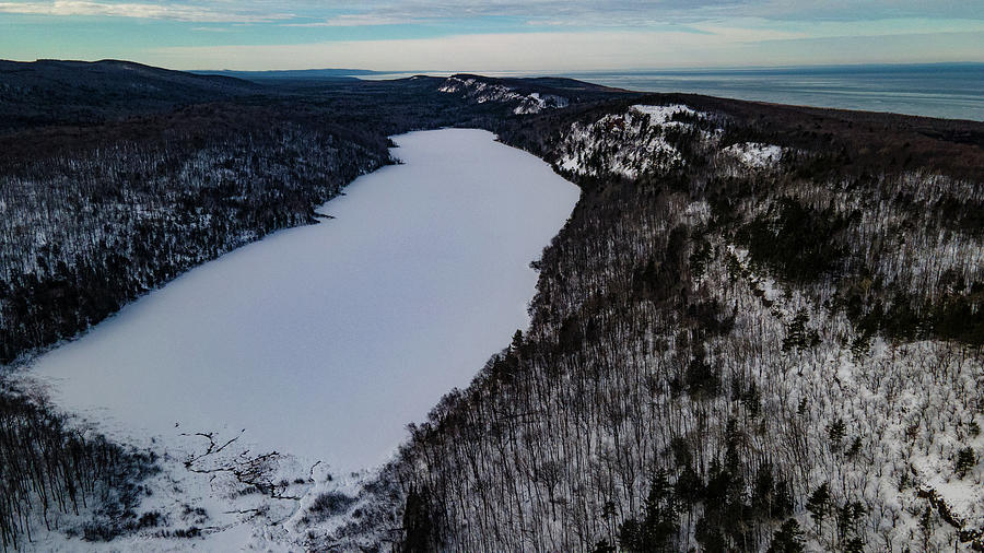 Lake of the Clouds in Michigan winter #3 Photograph by Eldon McGraw