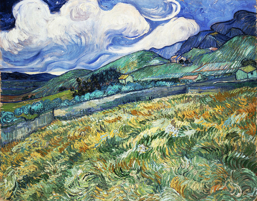 Vincent Van Gogh Painting - Landscape from Saint Remy #3 by JJ Art Collections
