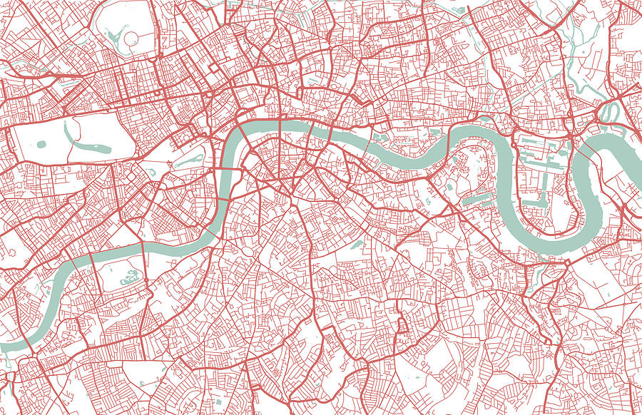 London city map #3 Drawing by Mattjeacock
