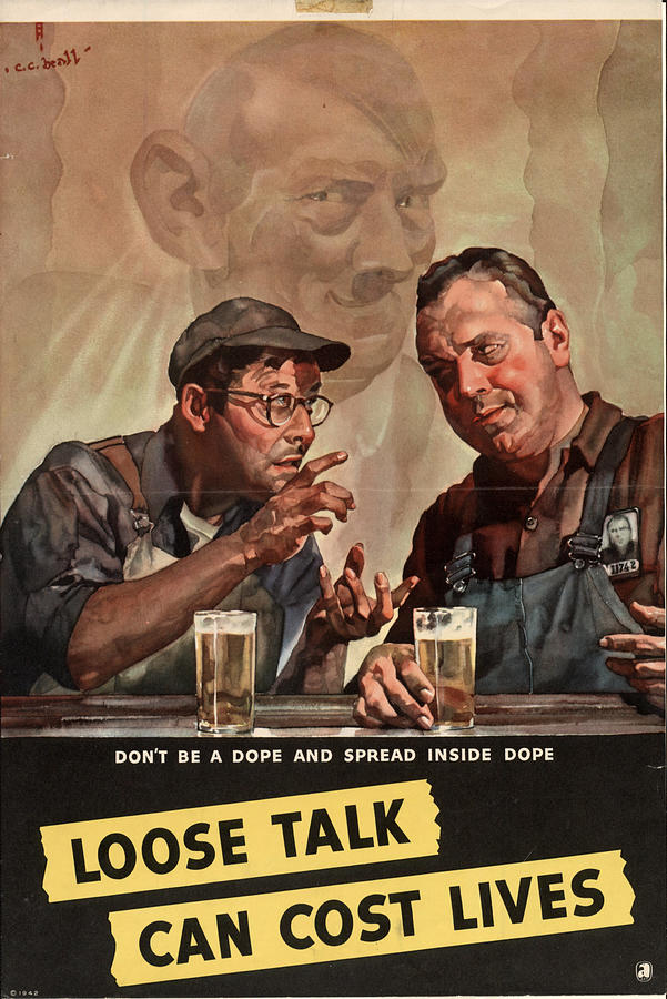 Loose Talk Can Cost Lives #3 Painting by Patriot Posters Loose Talk Can Cost Lives #3 Painting by Patriot Posters