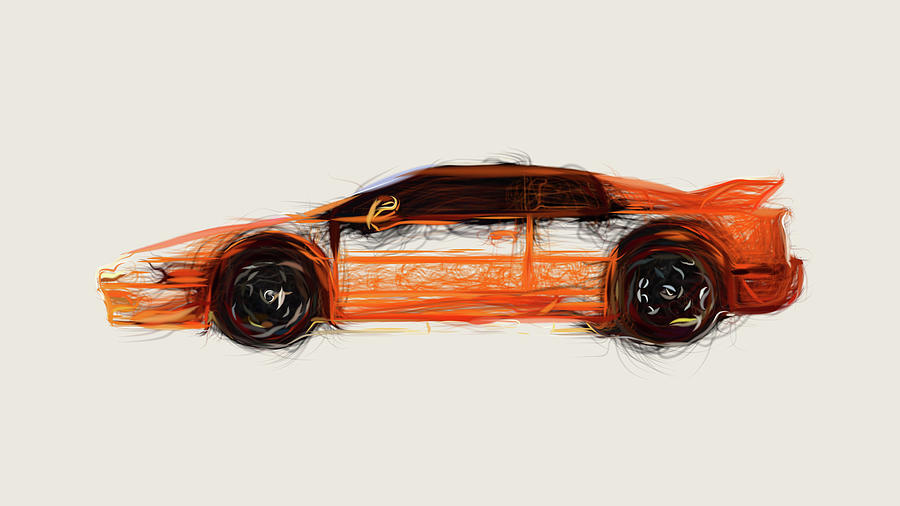 Lotus Esprit V8 Car Drawing Digital Art by CarsToon Concept Fine Art America