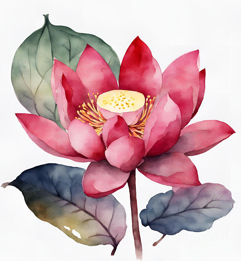 Nature Painting - Lotus #3 by Naveen Sharma