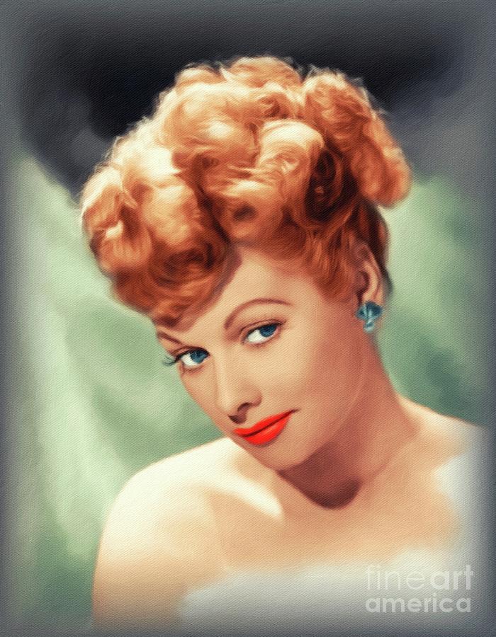 Vintage Painting - Lucille Ball, Hollywood Legend #3 by Esoterica Art Agency