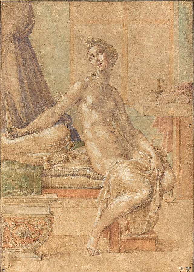Lucretia #4 Drawing by Parmigianino