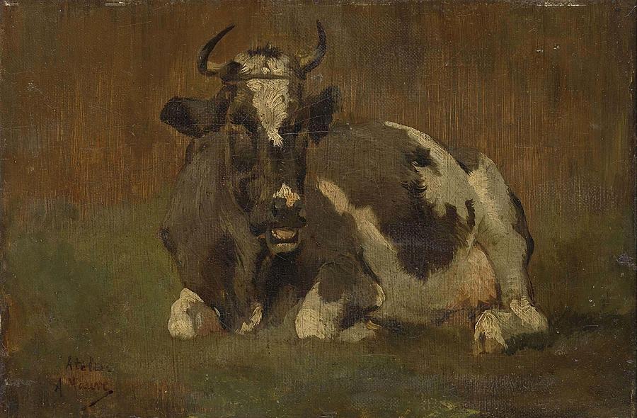 Lying Cow #4 Painting by Anton Mauve