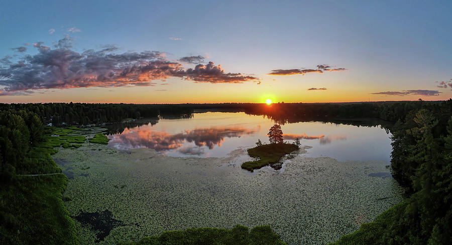 Madeline Lake Morning Sunrise PANO #3 Photograph by Brook Burling