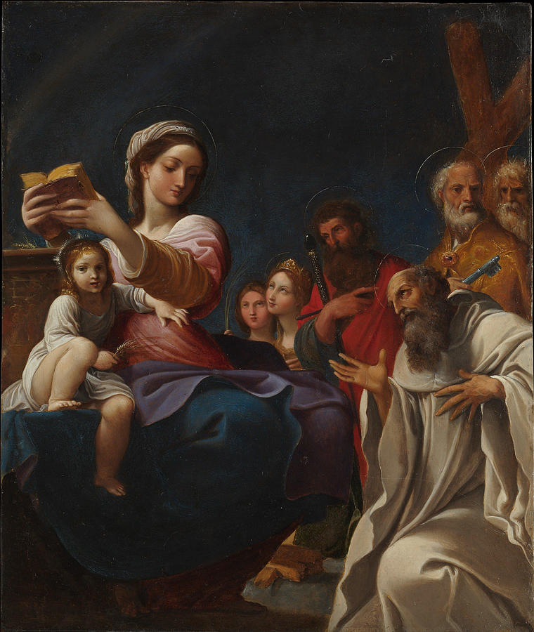 Ludovico Carracci Painting - Madonna and Child with Saints  #3 by Ludovico Carracci