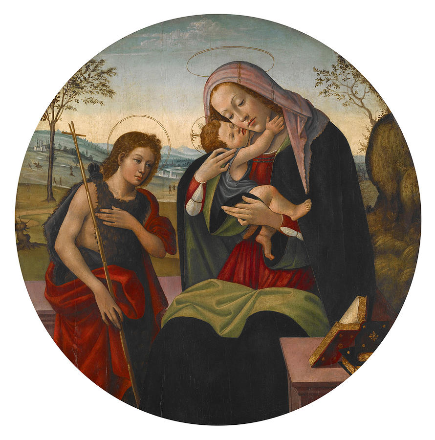 Sandro Botticelli Painting - Madonna and Child with St  John the Baptist  #3 by Sandro Botticelli
