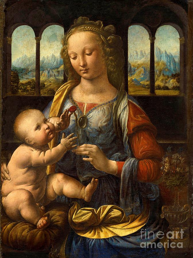 Madonna of the Carnation #3 Painting by Leonardo da Vinci