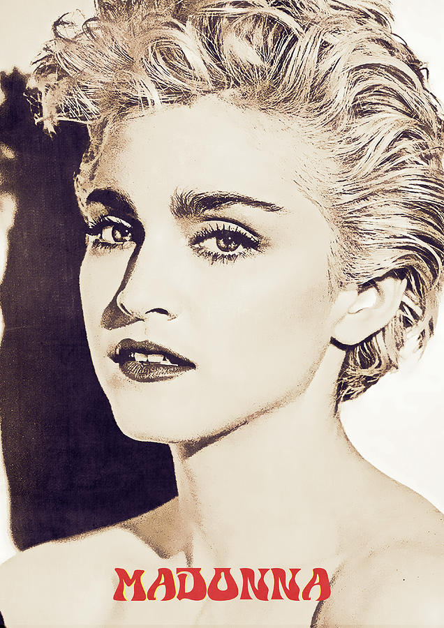 Madonna Retro Portrait. Digital Art by Enea Kelo - Fine Art America