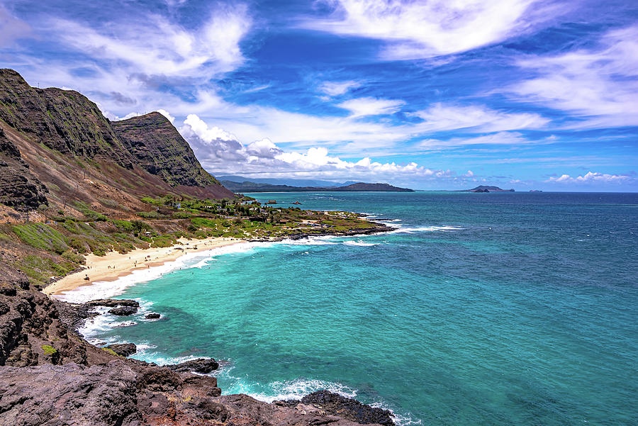 Makapuu Beach looking towards Waimanalo Bay on the Windward coas ...