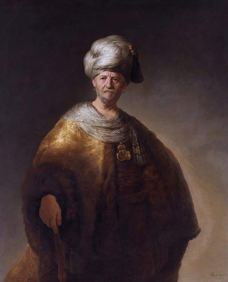 Rembrandt Painting - Man in Oriental Costume by Rembrandt by Mango Art