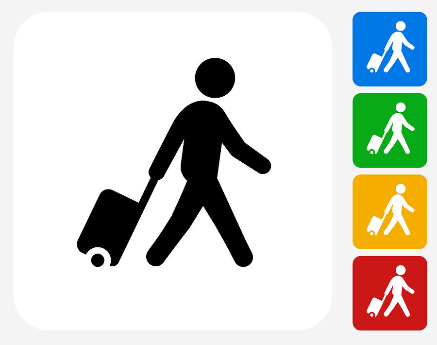 Man walking with Suitcase Icon #3 Drawing by Bubaone
