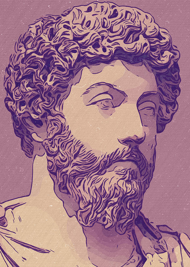 Marcus Aurelius Artwork Painting by Taoteching Art