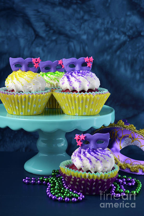 Mardi Gras Cupcakes #3 Photograph by Milleflore Images